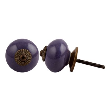 Purple Round Antique Fitting Ceramic Knob